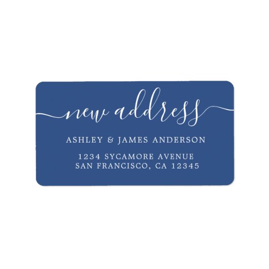 Wir haben das Classic Blue New Address Label versc Adressaufkleber (Vorne)