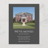 Wir haben das einfache Foto Gray Moving verschoben Ankündigungspostkarte (Vorderseite)