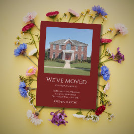 Wir haben das einfache Rot-Moving-Foto verschoben Ankündigung