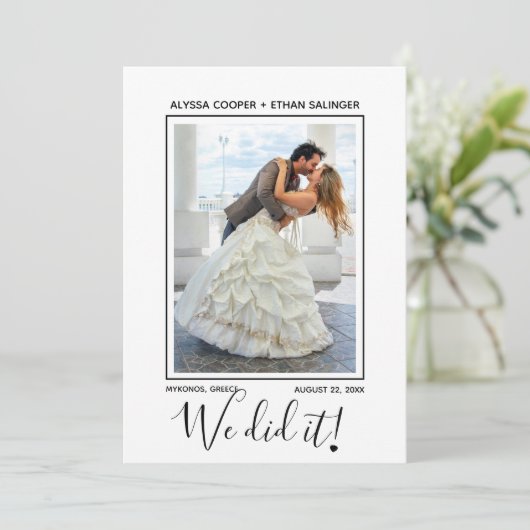 Wir haben das elegante Foto der Hochzeitsankündigu Ankündigung (Stehend Vorderseite)