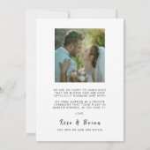 Wir haben das elegante White Script Wedding Foto Ankündigung (Rückseite)