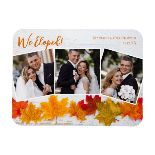 Wir haben das Fall Leaf Hochzeitskündigung Foto Magnet (Horizontal)