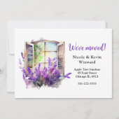 Wir haben das Fenster "Lila Lavendel mit Blumen" v Ankündigung (Vorderseite)