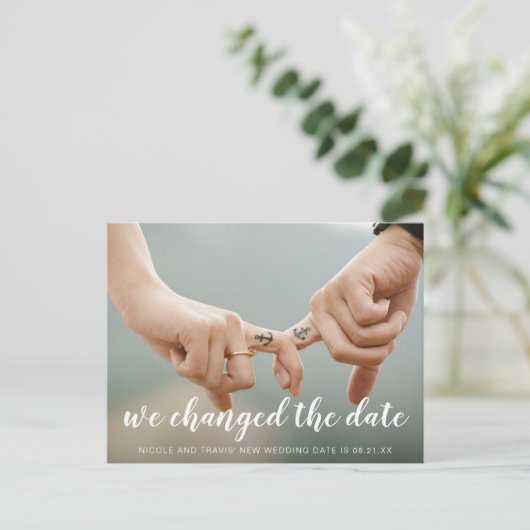 Wir haben das Foto "Datum der weißen Handschrift"  Ankündigungspostkarte (Stehend Vorderseite)