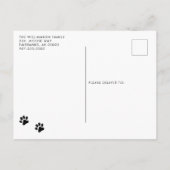 Wir haben das Hunde-Foto umgezogen und den neuen A Ankündigungspostkarte (Rückseite)