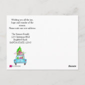 Wir haben das klassische Weihnachtsauto bewegt Postkarte (Rückseite)