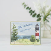 Wir haben das Lighthouse-Wasserbudget verschoben Postkarte (Stehend Vorderseite)