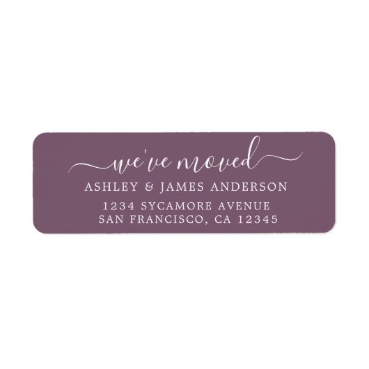 Wir haben das Lila neue Adressetikett verschoben (Vorne)