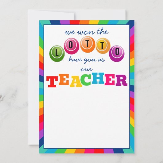 Wir haben das Lotto gewonnen, dass Sie unser Lehrg Einladung (Vorderseite)