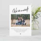 Wir haben das moderne, einfache Foto verschoben Ankündigung (Stehend Vorderseite)