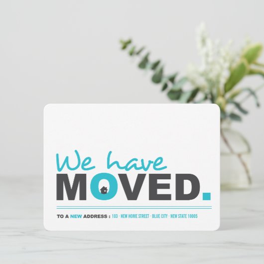 Wir haben das Moving Announcement Housewarming Par Einladung (Stehend Vorderseite)