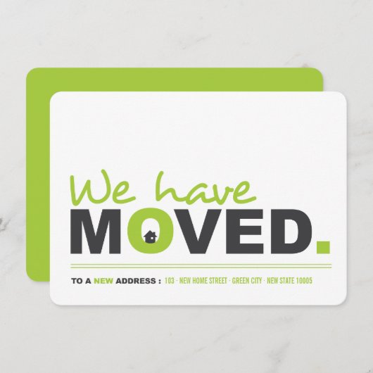 Wir haben das Moving Announcement Housewarming Par Einladung (Vorne/Hinten)