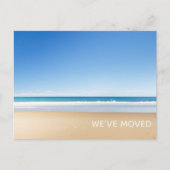Wir haben das neue Foto "Moved Beach Zuhause" Postkarte (Vorderseite)