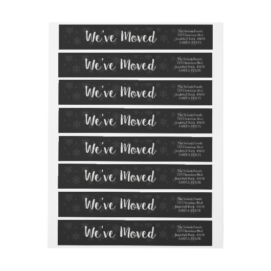 Wir haben das Packungsschild "Snowflake" verschobe (Bogen)