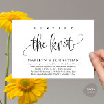 Wir haben das Party zum Hochzeitsessen, das Abende Einladung<br><div class="desc">Markieren Sie den Anfang Ihres Lebens mit Eleganz mit unserer zeitgenössischen Schwarz-Weiß-Hochzeitsfeier Einladungskarte "Wir binden den Knoten". Diese Einladung eignet sich perfekt für Paare, die ihren fröhlichen Anlass ausdehnen und mit einem Hauch von Verspieltheit die Bühne für eine unvergessliche Veranstaltung geben. Das zeitlose Design des Drehbuchs verleiht Ihren Festlichkeiten eine...</div>