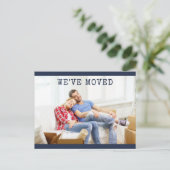 Wir haben das Personalisierte Foto bewegt Ankündigungspostkarte (Stehend Vorderseite)