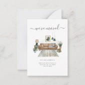 Wir haben das schicke Wohnzimmer verschoben Mitteilungskarte (Vorderseite)