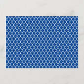 Wir haben das schöne, weiße Ogee Muster auf blau v Begleitkarte (Rückseite)