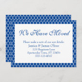 Wir haben das schöne, weiße Ogee Muster auf blau v Begleitkarte (Vorne/Hinten)