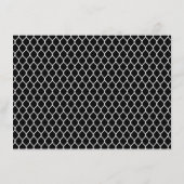 Wir haben das schöne, weiße Ogee Muster auf schwar Begleitkarte (Rückseite)