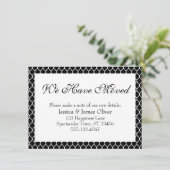 Wir haben das schöne, weiße Ogee Muster auf schwar Begleitkarte (Stehend Vorderseite)