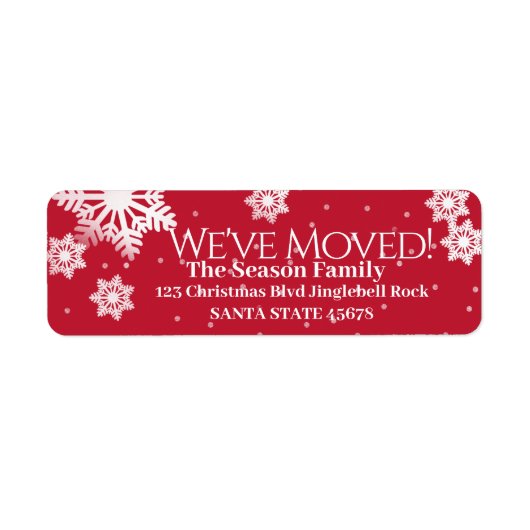 Wir haben das Snowflake Holiday Label verschoben (Vorne)