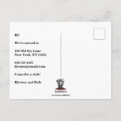 Wir haben das sonnige alte Dilapidated House verle Ankündigungspostkarte (Rückseite)