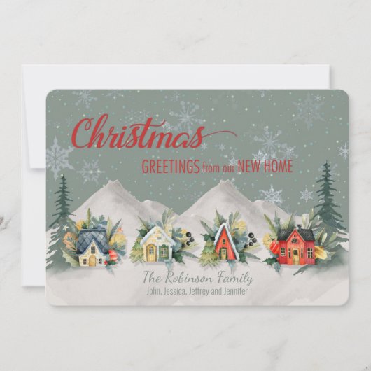 Wir haben das Weihnachtsdorf verschoben Karte (Vorderseite)