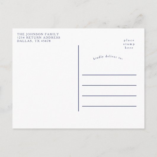 Wir haben das Weihnachtskranz-Monogramm für den We Ankündigungspostkarte (Rückseite)