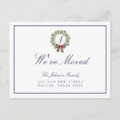 Wir haben das Weihnachtskranz-Monogramm für den We Ankündigungspostkarte (Vorderseite)