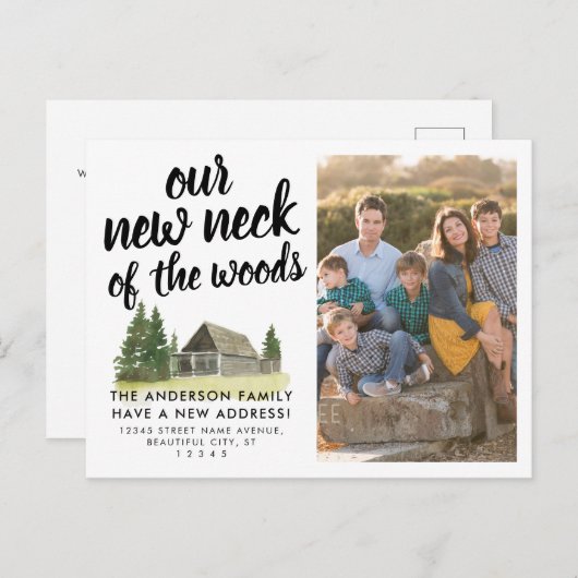 Wir haben das Woods-Foto neu verschoben Ankündigungspostkarte (Vorne/Hinten)