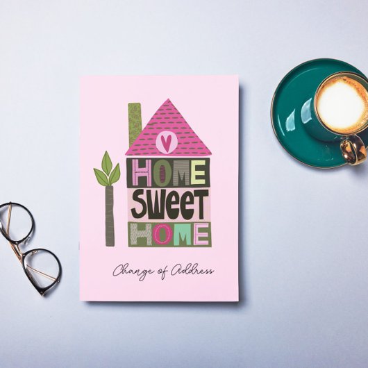 Wir haben den Adressenwechsel in skurrilen Schrift Ankündigung