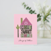 Wir haben den Adressenwechsel in skurrilen Schrift Postkarte (Stehend Vorderseite)