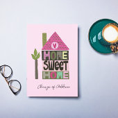 Wir haben den Adressenwechsel in skurrilen Schrift Postkarte