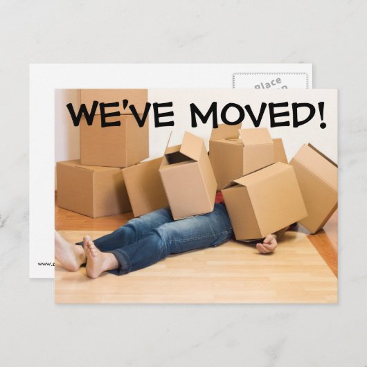 Wir haben den Adresswechsel auf der Postkarte vers (Vorne/Hinten)