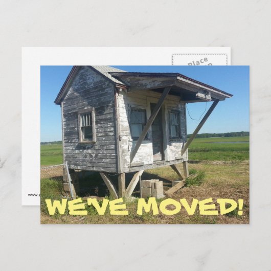 Wir haben den Adresswechsel auf der Postkarte vers (Vorne/Hinten)