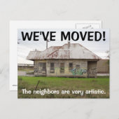 Wir haben den Adresswechsel auf der Postkarte vers (Vorne/Hinten)