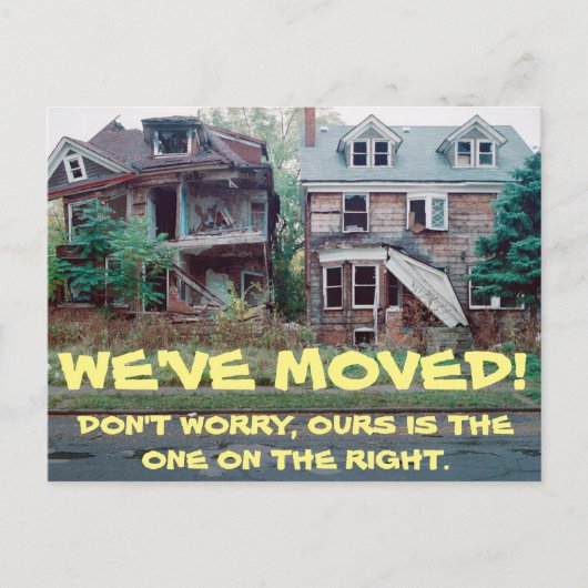 Wir haben den Adresswechsel auf der Postkarte vers (Vorderseite)