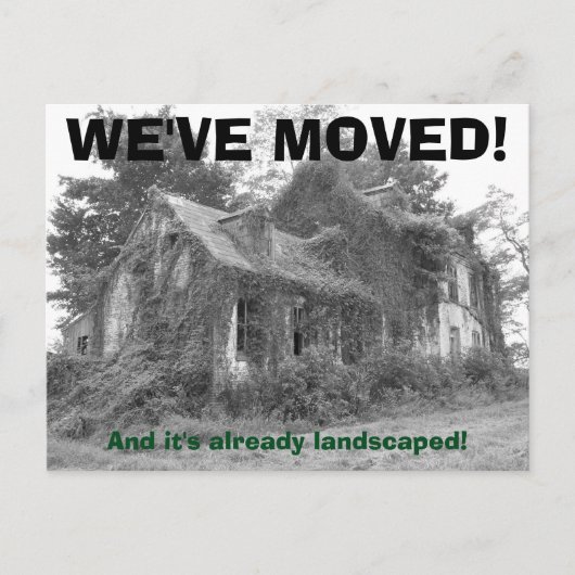 Wir haben den Adresswechsel auf der Postkarte vers (Vorderseite)