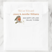 Wir haben den Adresswechsel auf neue Zuhause Robin Ovaler Aufkleber (Tasche)