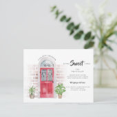 Wir haben den Adresswechsel der roten Tür in Aquar Ankündigungspostkarte (Stehend Vorderseite)