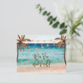 Wir haben den Adresswechsel der Szene am Strand ve Einladungspostkarte (Stehend Vorderseite)