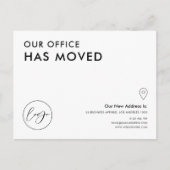 Wir haben den Adresswechsel in den Geschäftsbüros Postkarte (Vorderseite)