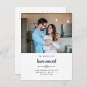 Wir haben den Adresswechsel verschoben Ankündigungspostkarte (Vorne/Hinten)