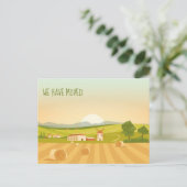 Wir haben den Bauernhof umgezogen und die Adresse  Postkarte (Stehend Vorderseite)