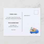 Wir haben den blauen LKW auf der Straße bewegt Ankündigungspostkarte (Rückseite)