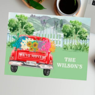 Wir haben den Blumenzaun auf dem Lande umgezogen Ankündigungspostkarte