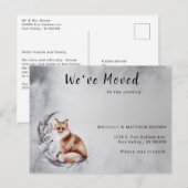 Wir haben den braunen Fox graue Kleider Winter bew Ankündigungspostkarte (Vorne/Hinten)