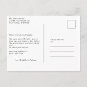 Wir haben den braunen Fox graue Kleider Winter bew Ankündigungspostkarte (Rückseite)