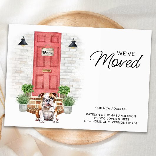 Wir haben den englischen Bulldog Red Dog Moving be Ankündigung